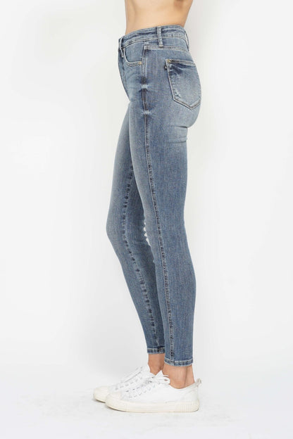 Judy Blue Full Size Tummy Control Contrast Wash Skinny Jeans Sizes 0-24