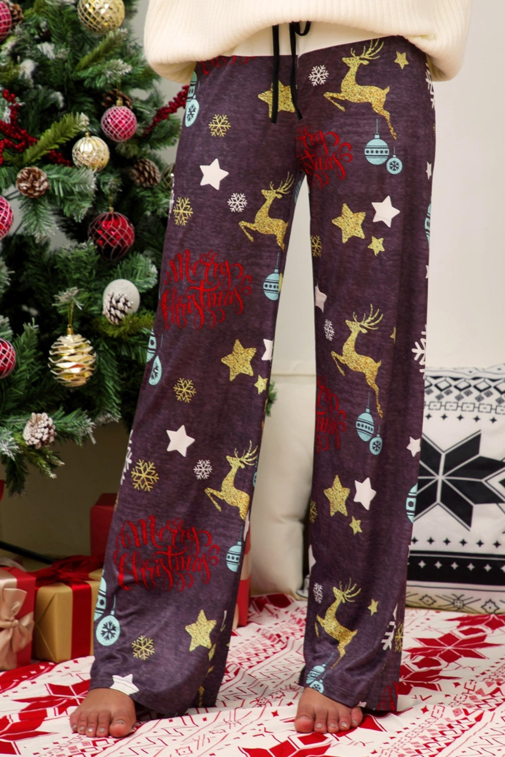 Christmas Straight Leg Pants S-XL