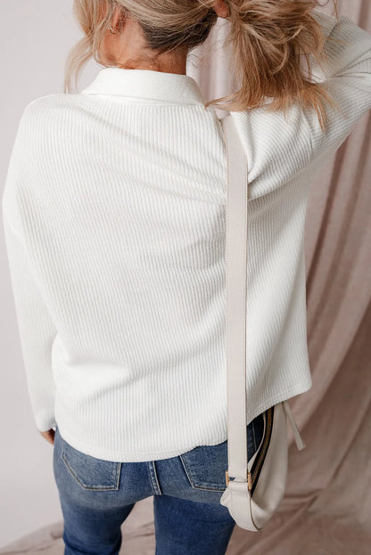 Button Up Long Sleeve Shacket Corduroy Top Size S-2XL