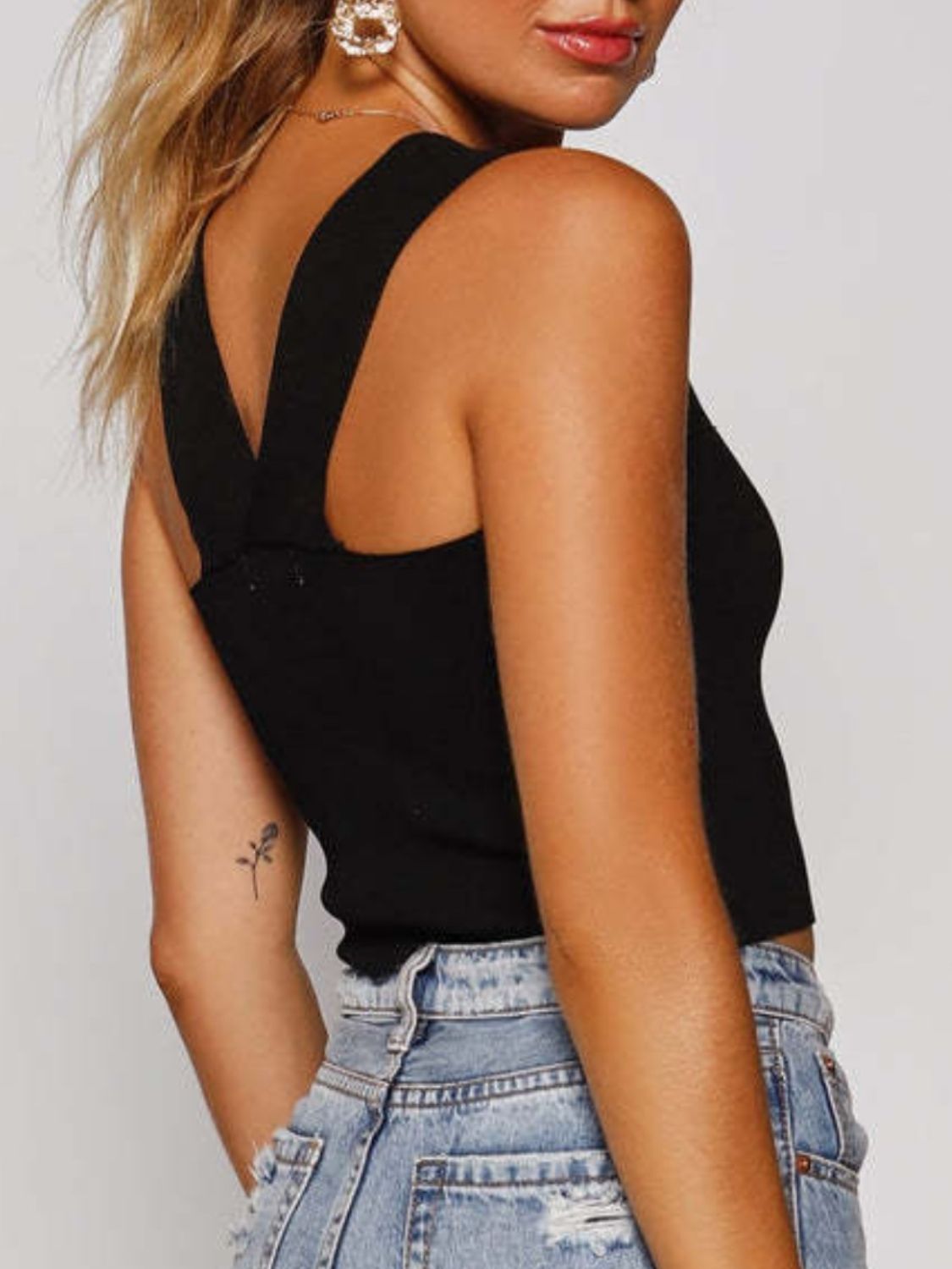 Square Neck Wide Strap Tank Top S-XL