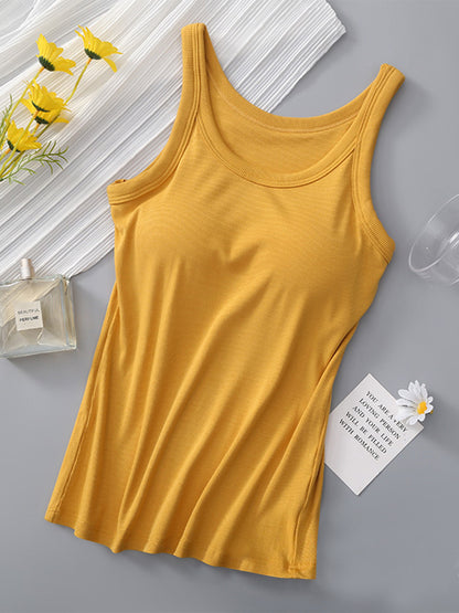 Round Neck Tank with Bra S-XL