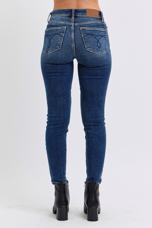 Judy Blue Full Size Run Mid-Rise Waist Skinny Jeans with Thermal Lining Size 0-24