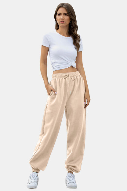 Elastic Waist Joggers with Pockets S-2XL