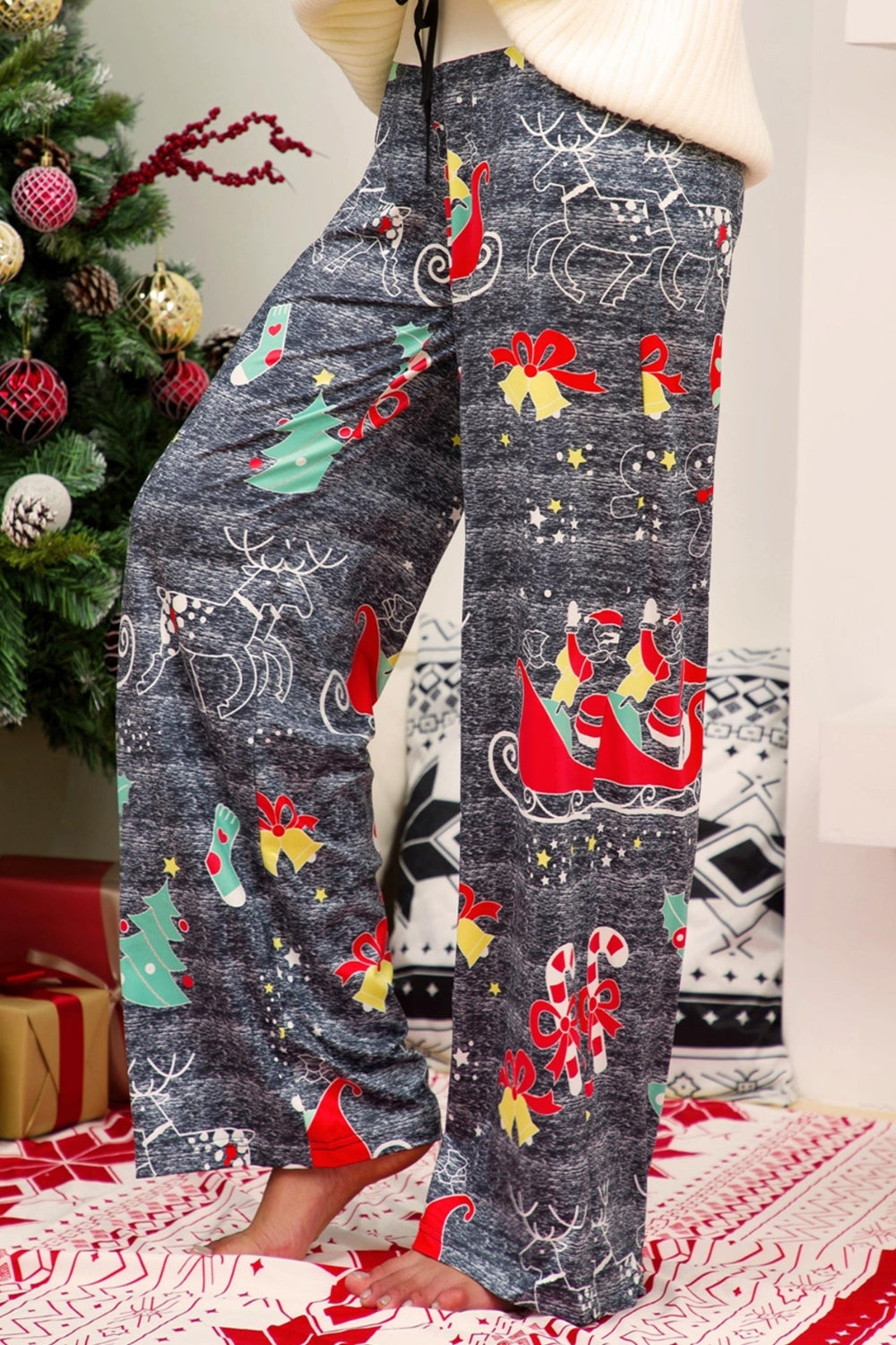 Christmas Straight Leg Pants S-XL