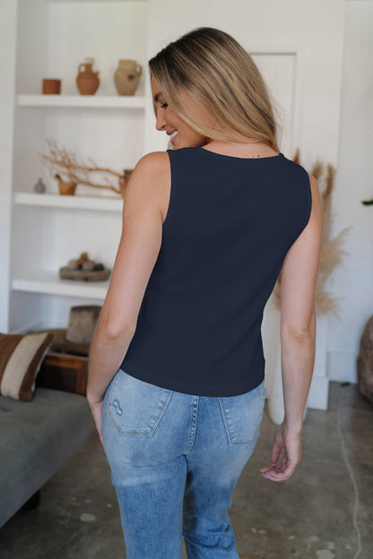 FAM-FAM Scoop Neck Wide Strap Tank S-2XL