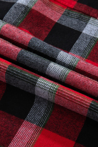 Plaid Long Sleeve Top and Pants Lounge Set S-XL